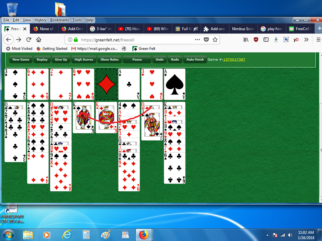 freecell solitaire green felt solitaire