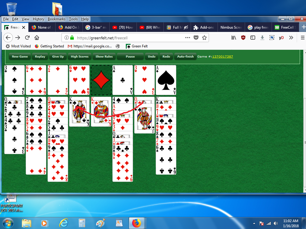 Free Freecell Solitaire Green Felt Sheryry